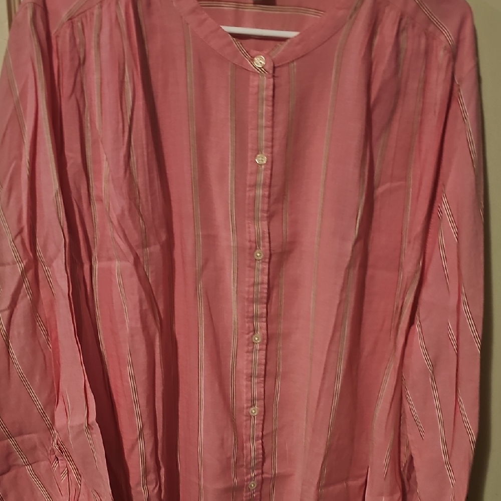 Old Navy Men's Casual Pink Striped Button Down Shirt